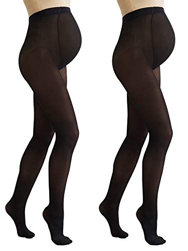 Vertbaudet 2 blickdichte Strumpfhosen, Schwangerschaft, Feinstrumpfhose Pack schwarz 40 von Vertbaudet