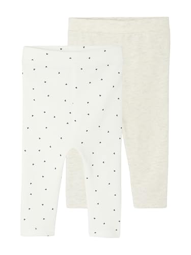 Vertbaudet 2er-Pack Baby Leggings Basic, Uni & Bedruckt wollweiß 56 von Vertbaudet