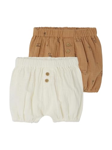 Vertbaudet 2er-Pack Baby Shorts aus Musselin wollweiß 68 von Vertbaudet