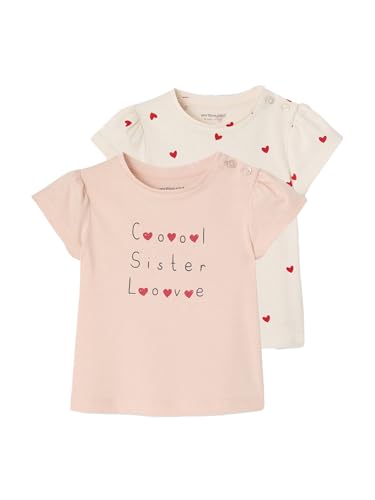 Vertbaudet 2er-Pack Baby T-Shirts Basic Bedruckt Hellrosa 68 von Vertbaudet