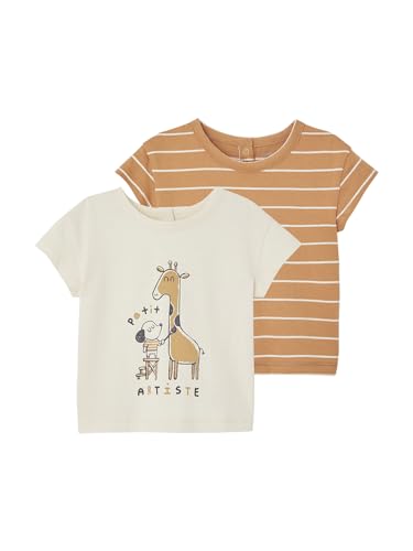 Vertbaudet 2er-Pack Baby T-Shirts Basic karamell 86 von Vertbaudet