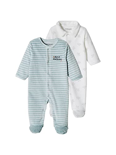 Vertbaudet 2er-Pack Jungen Baby Samt-Strampler hellblau 74 von Vertbaudet