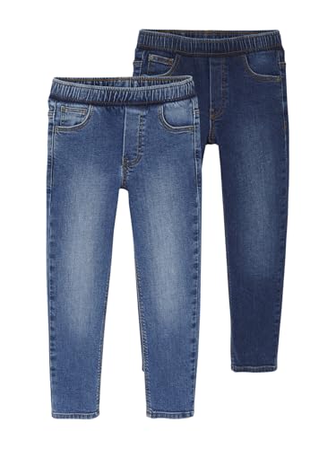 Vertbaudet 2er-Pack Jungen Slim-Jeans mit verstellbarem Dehnbund Basic Blue Stone 122 von Vertbaudet
