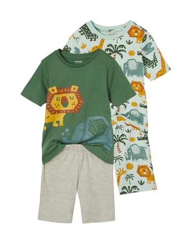 Vertbaudet 2er-Pack Jungen Sommer-Schlafanzüge, Savannentiere mit Recycling-Baumwolle Petrol 92/98 von Vertbaudet