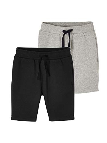 Vertbaudet 2er-Pack Jungen Sweat-Bermudas schwarz+grau meliert 116 von Vertbaudet