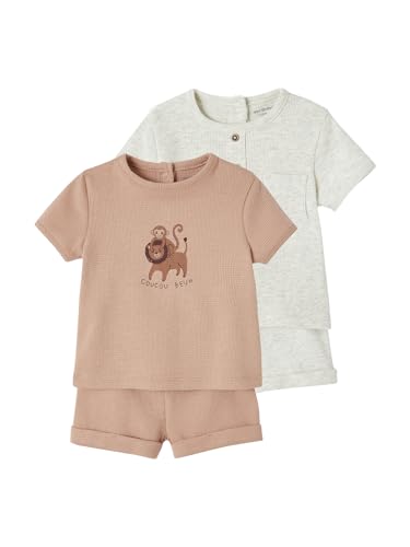 Vertbaudet 2er-Pack Kurze Baby Schlafanzüge, Pikee Oeko-Tex Cappuccino 92/98 Vertbaudet 2er-Pack Kurze Baby Schlafanzüge, Pikee Oeko-Tex Cappuccino 92/98 von Vertbaudet