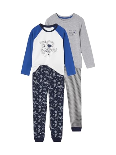 Vertbaudet 2er-Pack Lange Jungen Schlafanzüge mit Weltraum-Print elektrisch blau 158/164 von Vertbaudet