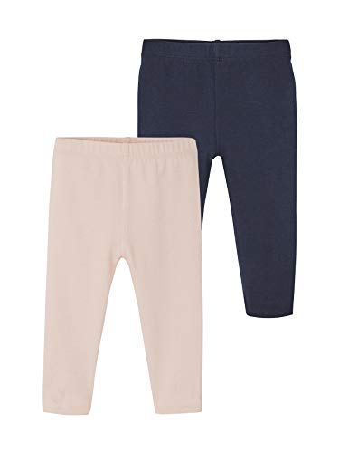 Vertbaudet 2er-Pack Leggings Baby Mädchen Nachtblau+rosa 92 von Vertbaudet