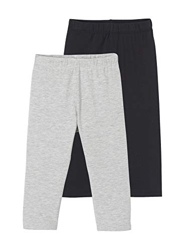Vertbaudet 2er-Pack Mädchen 3/4-Leggings grau meliert+schwarz 92 von Vertbaudet