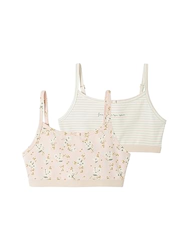 Vertbaudet 2er-Pack Mädchen Bustiers, Blumen pudrig rosa 140 von Vertbaudet
