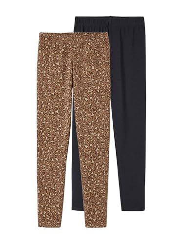 Vertbaudet 2er-Pack Mädchen Leggings Basic braun Bedruckt 116 von Vertbaudet