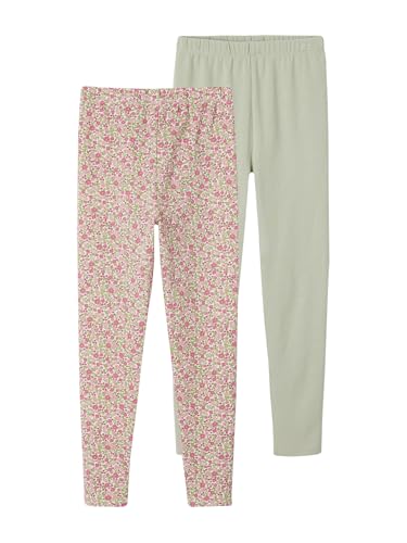 Vertbaudet 2er-Pack Mädchen Leggings Basic salbeigrün 110 von Vertbaudet