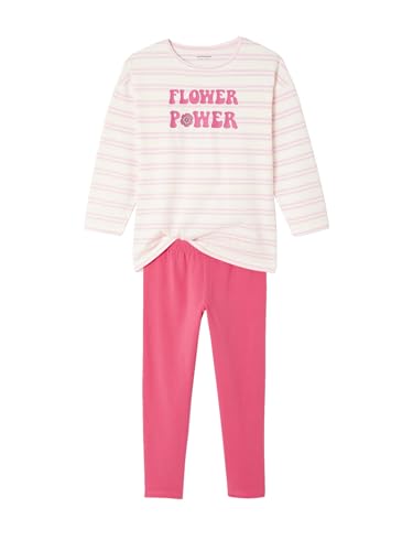 Vertbaudet 2er-Pack Mädchen Schlafanzüge Flower Power mit Recycling-Baumwolle Fuchsia 98/104 von Vertbaudet