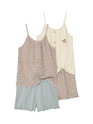 Vertbaudet 2er-Pack Mädchen Sommer-Schlafanzüge graublau 128 von Vertbaudet
