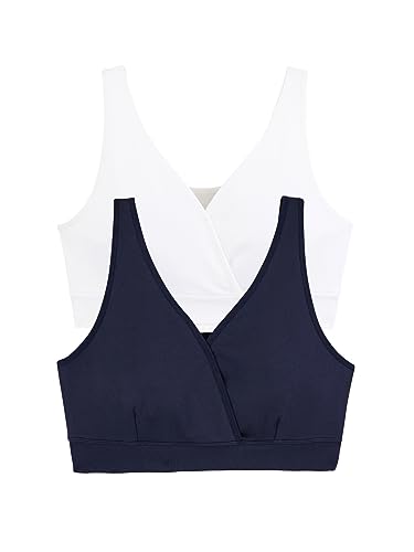 Vertbaudet 2er-Pack Nahtlose Still-BHS, Mikrofaser Nachtblau+weiß M von Vertbaudet