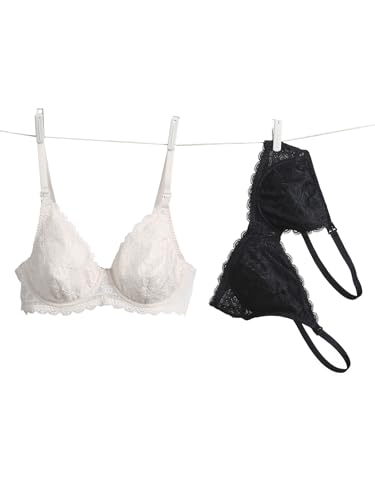 Vertbaudet 2er-Pack Still-BHS mit Spitze und Bügeln Oeko-Tex schwarz 75C von Vertbaudet