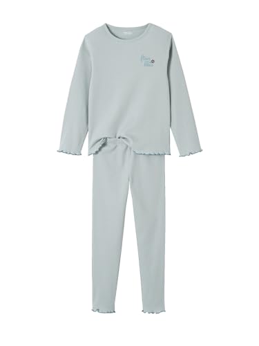 Vertbaudet 2er-Pack gerippte Mädchen Schlafanzüge Oeko-Tex graublau 146/152 von Vertbaudet