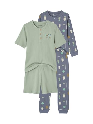 Vertbaudet 2er-Set Jungen Schlafanzüge mit Happy-Print und Recycling-Baumwolle graublau 140 Vertbaudet 2er-Set Jungen Schlafanzüge mit Happy-Print und Recycling-Baumwolle graublau 140 von Vertbaudet