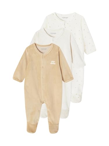 Vertbaudet 3er-Pack Baby Samt-Strampler BASIC goldgelb 68 von Vertbaudet