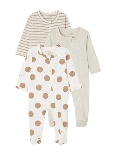 Vertbaudet 3er-Pack Baby Strampler mit Reißverschluss BASICS cappuccino 56 von Vertbaudet