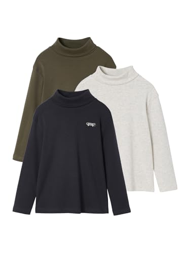 Vertbaudet 3er-Pack Jungen Rollkragenshirts Basic Khaki 158/164 von Vertbaudet