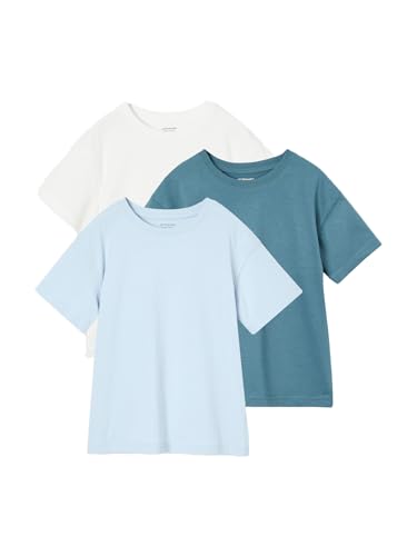 Vertbaudet 3er-Pack Jungen T-Shirts Basic Uni Oeko-TEX® himmelblau 110 von Vertbaudet