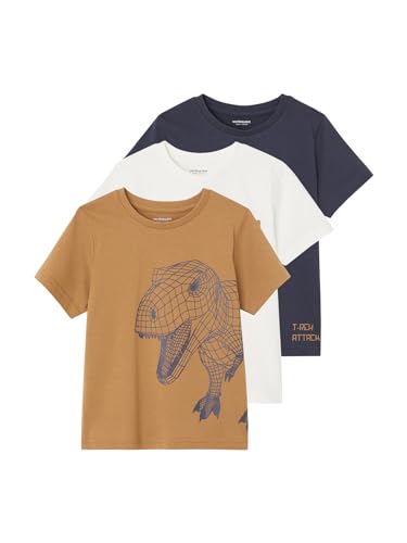 Vertbaudet 3er-Pack Jungen T-Shirts Oeko-Tex Cappuccino 140 von Vertbaudet