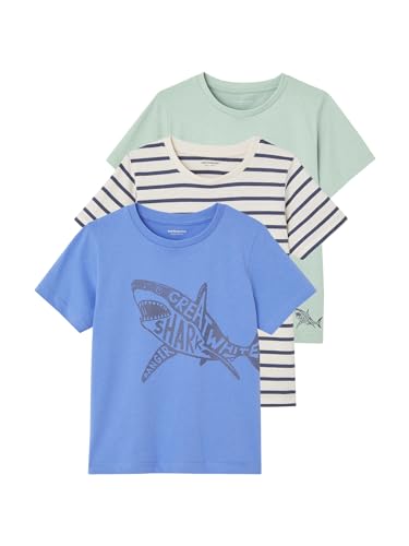 Vertbaudet 3er-Pack Jungen T-Shirts Oeko-Tex azurblau 128 von Vertbaudet