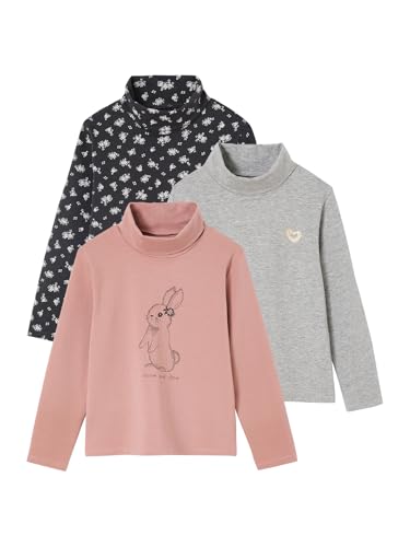 Vertbaudet 3er-Pack Mädchen Rollkragenshirts Basic Blush 128 von Vertbaudet
