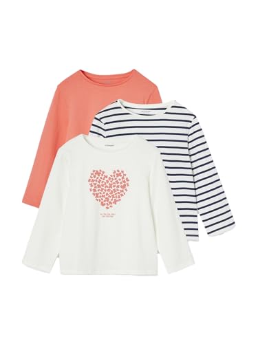 Vertbaudet 3er-Pack Mädchen Shirts mit Print Basic Koralle 92/98 von Vertbaudet