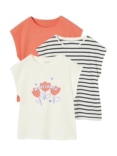 Vertbaudet 3er-Pack Mädchen T-Shirts Basic Koralle 146/152 von Vertbaudet