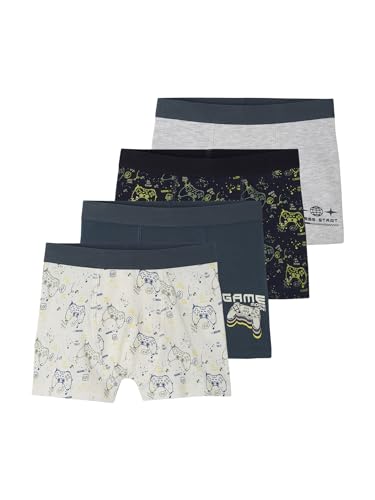 Vertbaudet 4er-Pack Jungen Boxershorts mit Bio-Baumwolle, Gaming Tinte 158/164 von Vertbaudet