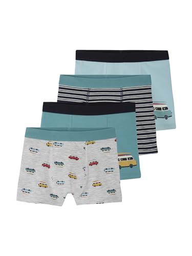 Vertbaudet 4er-Pack Jungen Boxershorts mit Bio-Baumwolle Aqua 98/104 von Vertbaudet