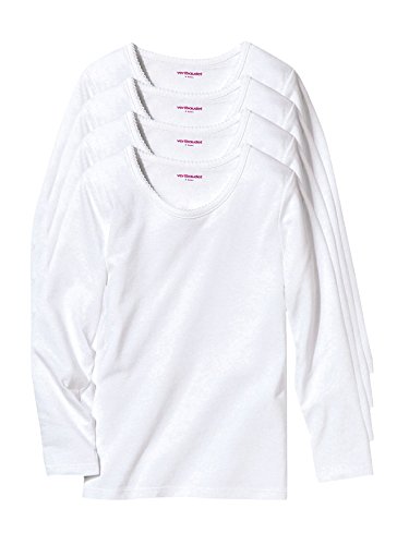 Vertbaudet 4er-Pack Mädchen Shirts Basic weiß 98/104 von Vertbaudet