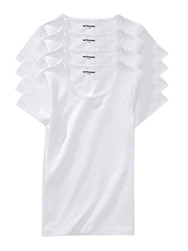Vertbaudet 4er-Pack Mädchen T-Shirts Basic weiß 110 von Vertbaudet