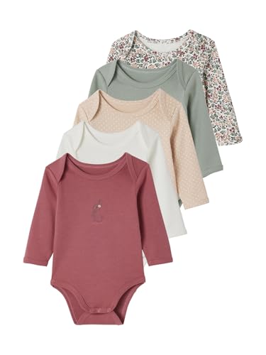 Vertbaudet 5er-Pack Baby Langarm-Bodys in Schlupfform, Bio-Baumwolle salbeigrün 62 von Vertbaudet