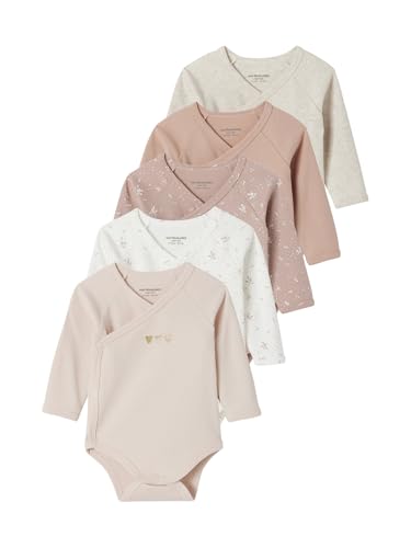 Vertbaudet 5er-Pack Baby Langarm-Bodys mit Herzen, Bio-Baumwolle hellrosa 68 von Vertbaudet