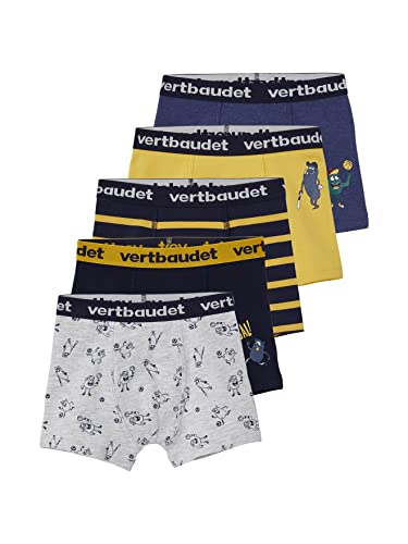 Vertbaudet 5er-Pack Jungen Boxershorts, Monster Oeko-Tex® Pack blau/gelb 110 von Vertbaudet