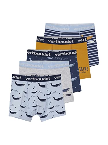 Vertbaudet 5er-Pack Jungen Boxershorts, Wale Pack blau 152 Vertbaudet 5er-Pack Jungen Boxershorts, Wale Pack blau 152 von Vertbaudet