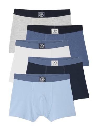 Vertbaudet 5er-Pack Jungen Boxershorts Basic blau 128 von Vertbaudet