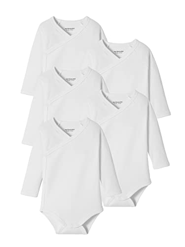 Vertbaudet 5er-Pack Neugeborenen-Bodys mit Öffnung vorn, Langarm BASIC pack weiß 62 von Vertbaudet