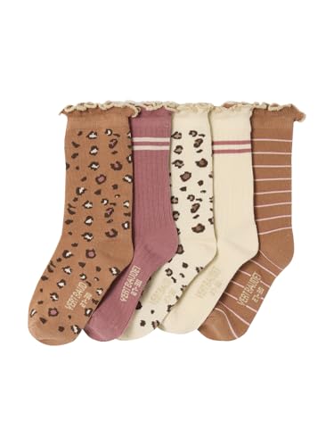 Vertbaudet 5er-Pack Socken LEOPARD, Kinder zimt 27/30 von Vertbaudet