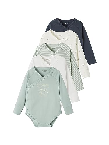 Vertbaudet 5er-Pack mitwachsende Baby Wickelbodys Oeko-Tex graublau 74 von Vertbaudet