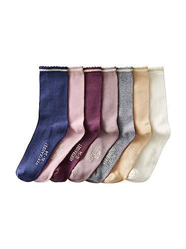 Vertbaudet 7er-Pack Mädchen Socken, Glitzerstreifen BASIC himbeer 35/38 von Vertbaudet