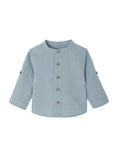 Vertbaudet Baby Hemd mit Ärmeln zum Krempeln graublau 86 von Vertbaudet
