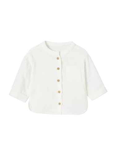 Vertbaudet Baby Hemd mit Stehkragen aus Musselin wollweiß 92/98 von Vertbaudet