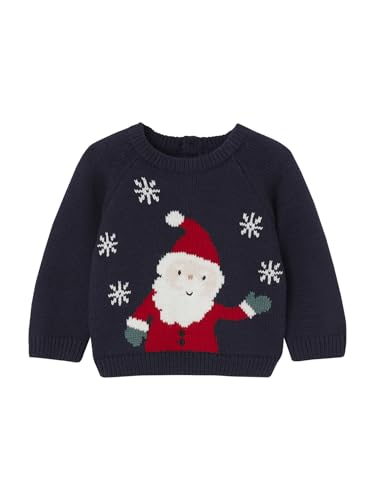 Vertbaudet Baby Jacquardpullover mit Weihnachtsmann Marine 68 von Vertbaudet