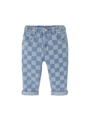 Vertbaudet Baby Jeans mit Schachbrettmuster und Dehnbund Blue Stone 86 von Vertbaudet