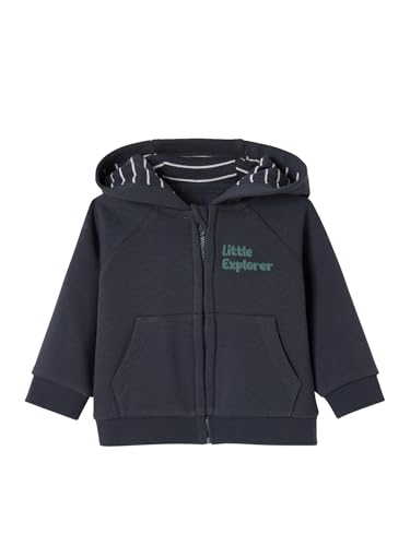 Vertbaudet Baby Kapuzensweatjacke mit Reißverschluss, Recycling-Polyester schieferblau 80 von Vertbaudet