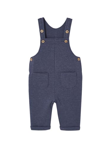 Vertbaudet Baby Latzhose aus Sweatware blau meliert 68 von Vertbaudet